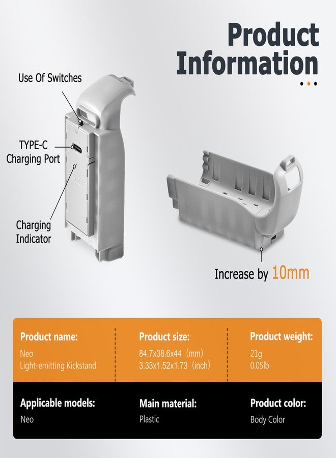 ستارت آر سي هيكل STARTRC Neo قابل للطي مع أرجل ممتدة وأضواء LED وامضة، وهو عبارة عن معدات هبوط لملحقات DJI Neo - Image 5